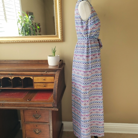 Vineyard Vines St Barths Commodore Maxi Dress Size 6 Purple Stripe Surplice Wrap - Picture 4 of 7